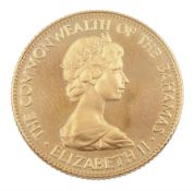 Queen Elizabeth II Commonwealth of the Bahamas 1973 gold fifty dollars coin