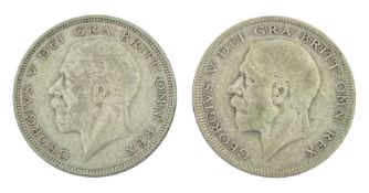 Two King George V 1930 halfcrown coins