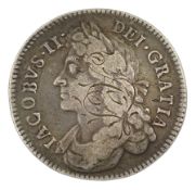 James II 1686 halfcrown coin