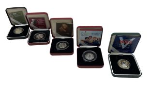 Five The Royal Mint United Kingdom silver proof coins