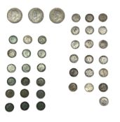 Approximately 55 grams of pre 1920 Great British silver coins and approximately 25 grams of pre 1947