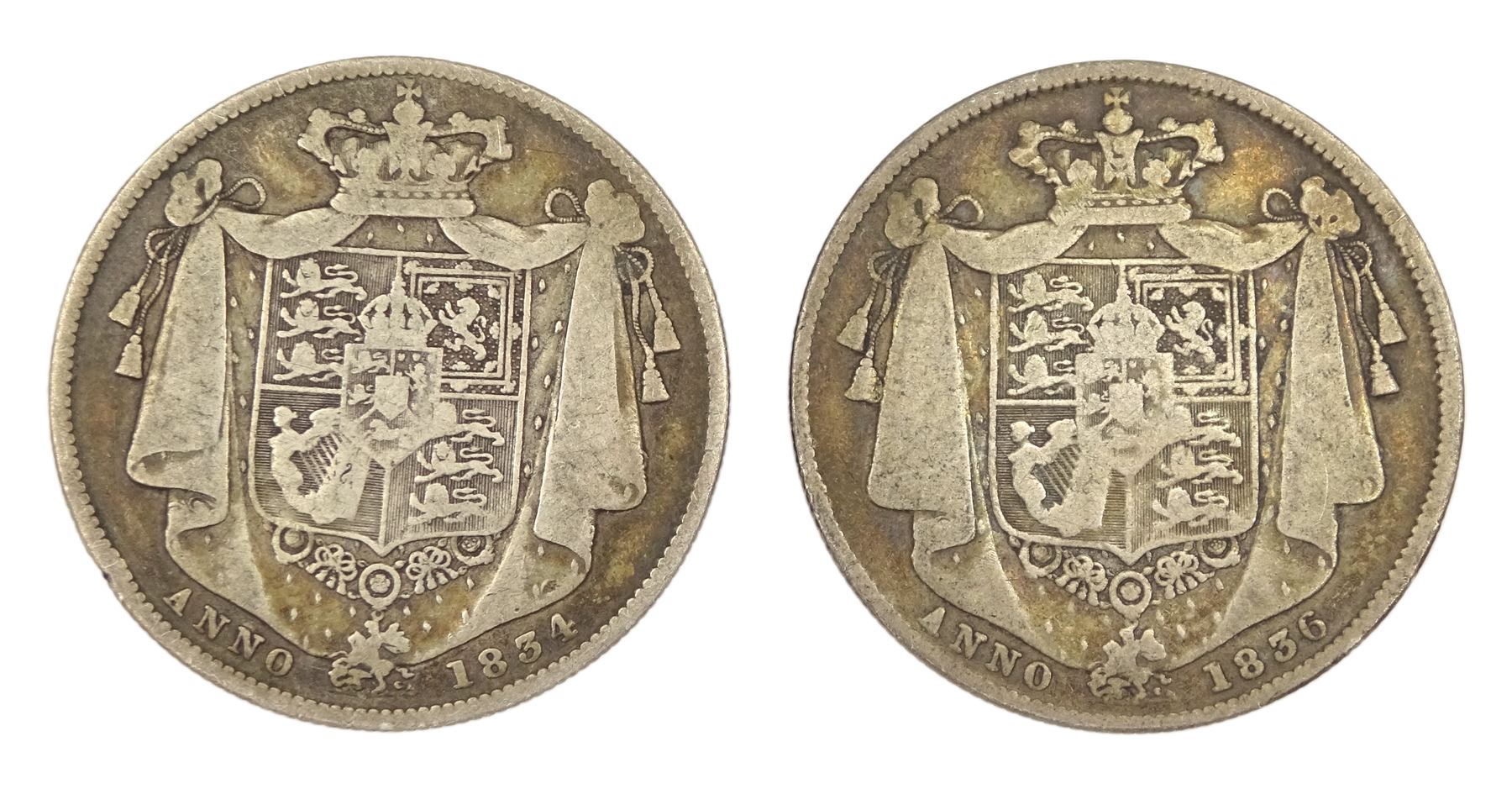 Two William IV halfcrown coins - Image 2 of 2