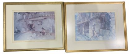 After Sir William Russell Flint (Scottish 1880-1969): 'A Scrap of Newspaper' and 'The Wishing Well'