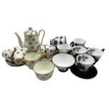 Royal Albert Masquerade pattern tea set comprising six cups and saucer
