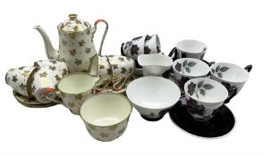 Royal Albert Masquerade pattern tea set comprising six cups and saucer
