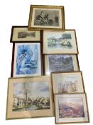 Collection prints including after Renoir and Frederick Whiting max 60cm x 45cm (8)