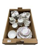 Royal Grafton Fragrance pattern tea set 28 pieces and a Staffordshire New Chelsea Cherry Blossom par