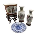 Modern oriental jardiniere and stand