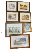 Collection of modern and vintage cricket prints including the grand jubilee match and famous English
