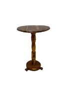 Yew wood pedestal table