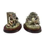 Pair of Border Fine Arts bookends '10 O'Clock Break' model No. L158 by Adrian Hughes