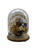 Victorian painted shell work bouquet of flowers