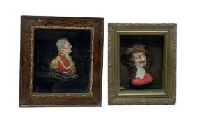 Two 19th/ early 20th century wax portraits depicting King Charles I and the Duke of Wellington