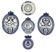 Pair of 19th century Royal Copenhagen oval plaques commemorating the 80th Birthday of Louise of Hess