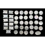 19th century Chinese mother-of-pearl gaming tokens comprising eleven of rectangular