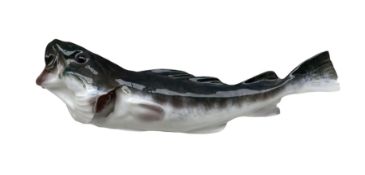 Late 19th century Royal Copenhagen porcelain Cod with mouth open no. 458 designed by Carl F Liisberg