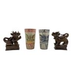 Pair of Chinese earthenware Dogs of Fo