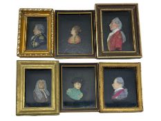 Six 19th/ early 20th century wax portraits depicting Napoleon