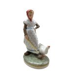 Royal Copenhagen porcelain figure 'Goose Girl' no. 528 designed by Christian Thomsen