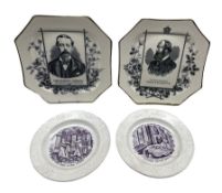 Pair of Victorian political commemorative octagonal plates