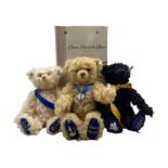 Three Steiff bears 'Queen Elizabeth Bear' commemorating her 80th birthday