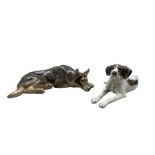 Two Bing & Grondahl dogs: German Shepherd no. 1789 and a Pointer no. 1565