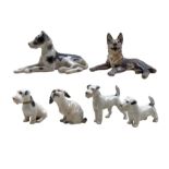 Four Bing & Grondahl porcelain dogs comprising a Great Dane no. 2190