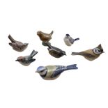 Four Royal Copenhagen porcelain birds comprising a Bluetit no. 1505