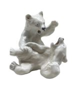 Royal Copenhagen figure group of two polar bear cubs No.1107 designed by Knud Kyhn
