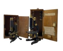 Black and lacquered brass microscope by Lennie