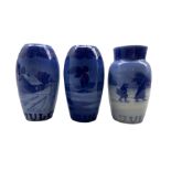 Three Bing & Grondahl Christmas vases comprising 1918