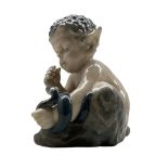 Royal Copenhagen figure 'Faun with Snake' no. 1712 designed by Christian Thomsen