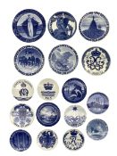 Collection of Royal Copenhagen commemorative plates including the 50th anniversary Battle at Dybbol