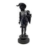 Victorian spelter figure of the Count of Vendome in court costume H75cm