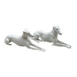 Two Bing & Grondahl dogs: Borzoi no. 1811 designed by Lauritz Jensen and a Greyhound no. 2079 L30cm