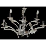 Oaks Wroxton twelve light chrome and crystal chandelier W83cm