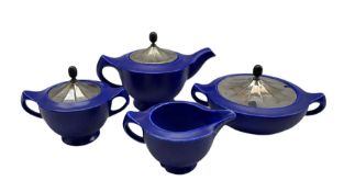 Art Deco Clews Chameleon Ware four piece tea set