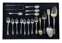 Set of six George III silver teaspoons London 1794 Makers Samuel Godbehere and Edward Wigan