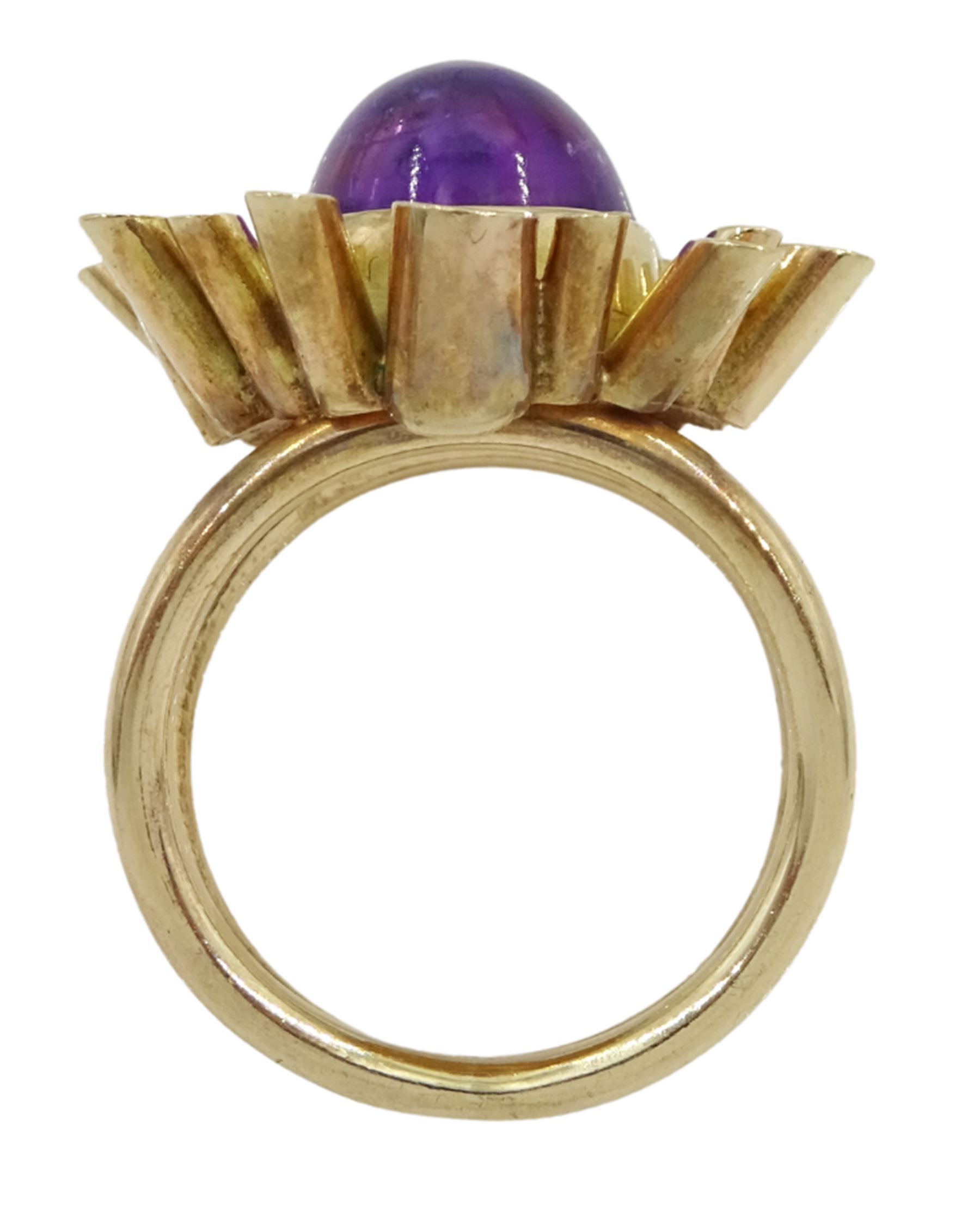 9ct gold amethyst contemporary ring - Image 4 of 4