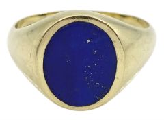 9ct gold oval lapis lazuli signet ring