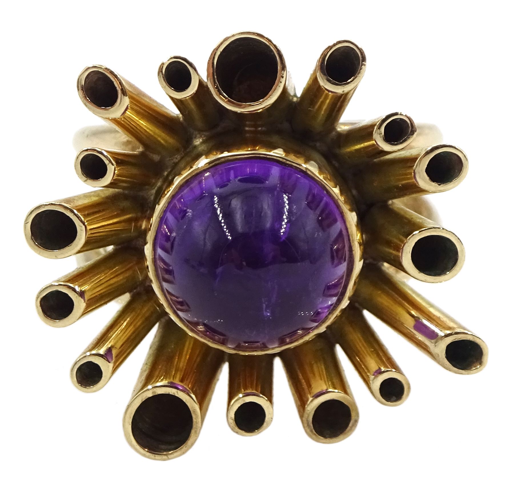 9ct gold amethyst contemporary ring