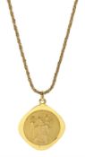 Gold St Christopher's pendant