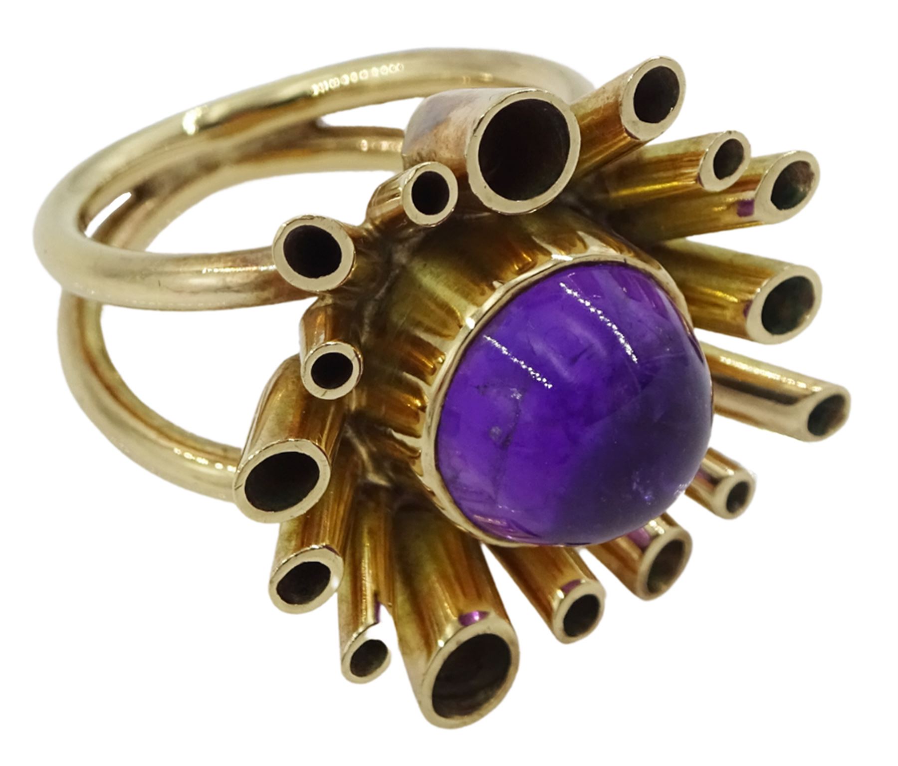 9ct gold amethyst contemporary ring - Image 3 of 4