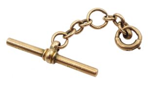 Early 20th century 9ct rose gold T-bar chain with spring loaded clasp