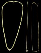 Gold herringbone link necklace