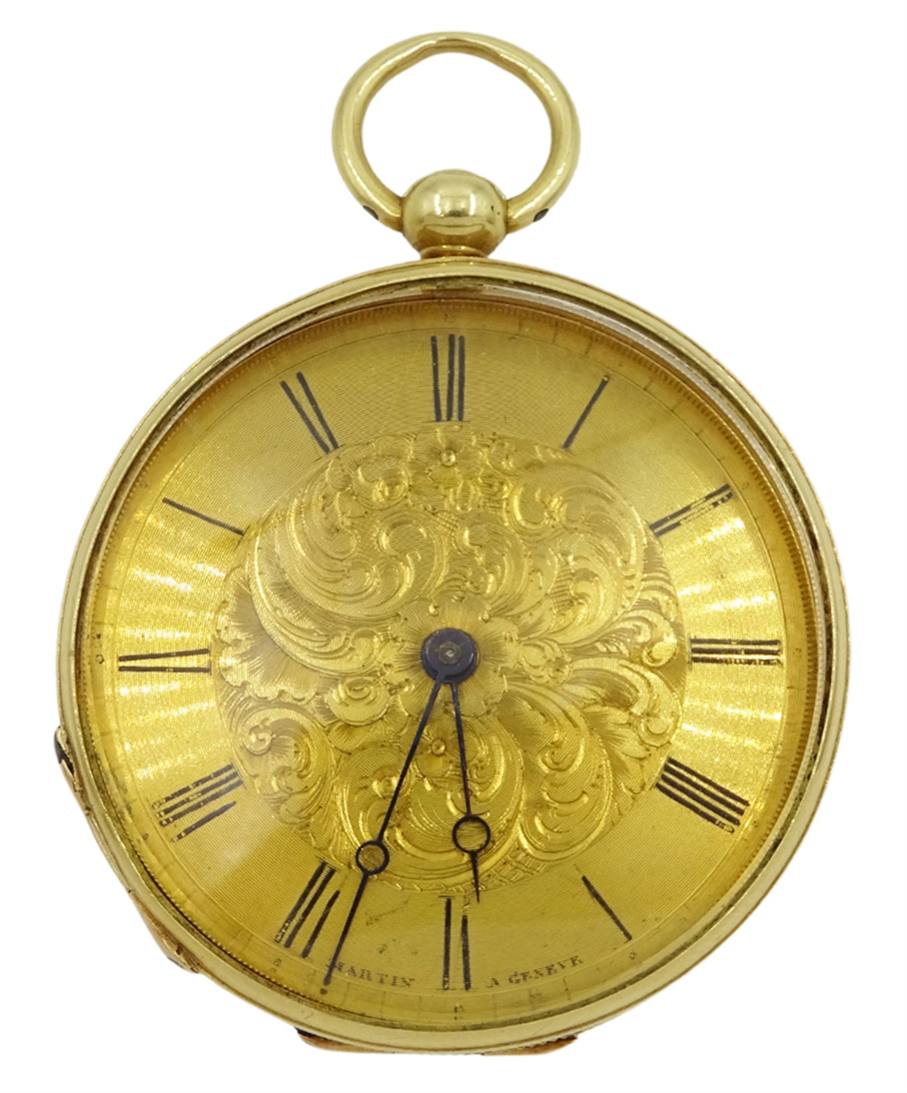Early 20th century 18ct gold Swiss keyless cylinder ladies pocket watch