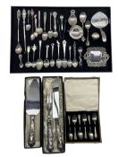 Set of six silver coffee spoons Birmingham 1956