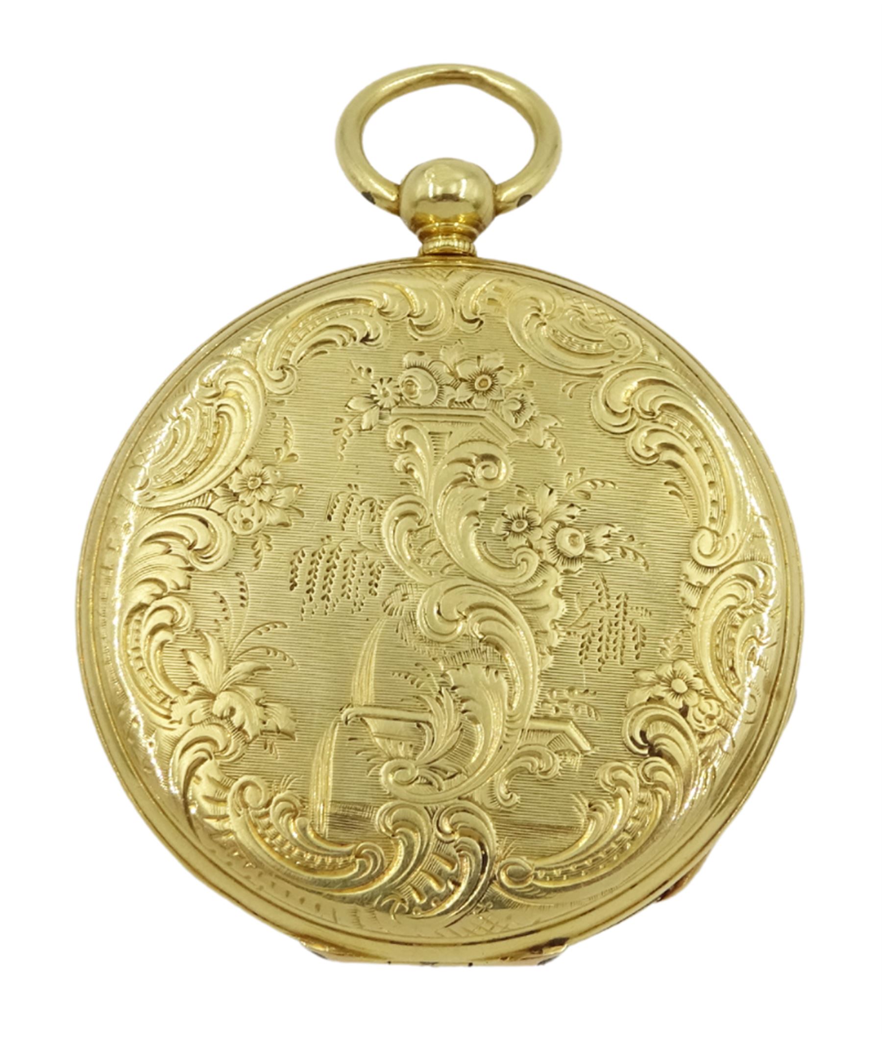 Early 20th century 18ct gold Swiss keyless cylinder ladies pocket watch - Image 3 of 3