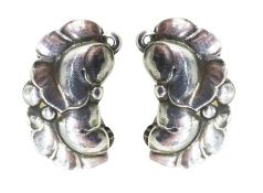 Pair of Georg Jensen & Wendel silver clip on earrings