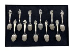 Eleven Danish silver spoons